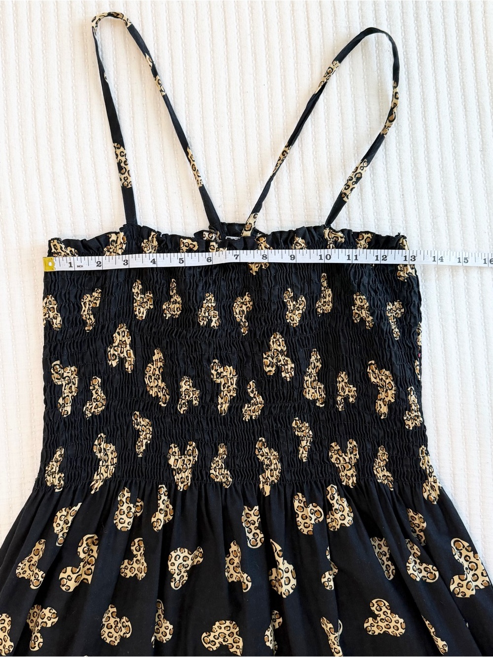 Disney Animal Kingdom Smocked Tea Length Dress with Leopard Print Mickeys - Picture 5 of 6